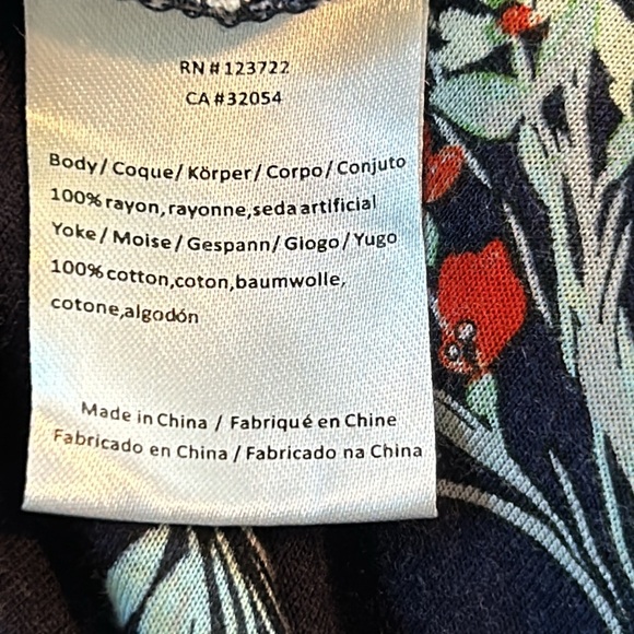 Anthropologie One September Floral Peasant Top Embroidery, Lace Up Neck Small - Picture 8 of 13